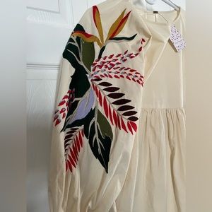 Free People embroidered sleeve dress- medium